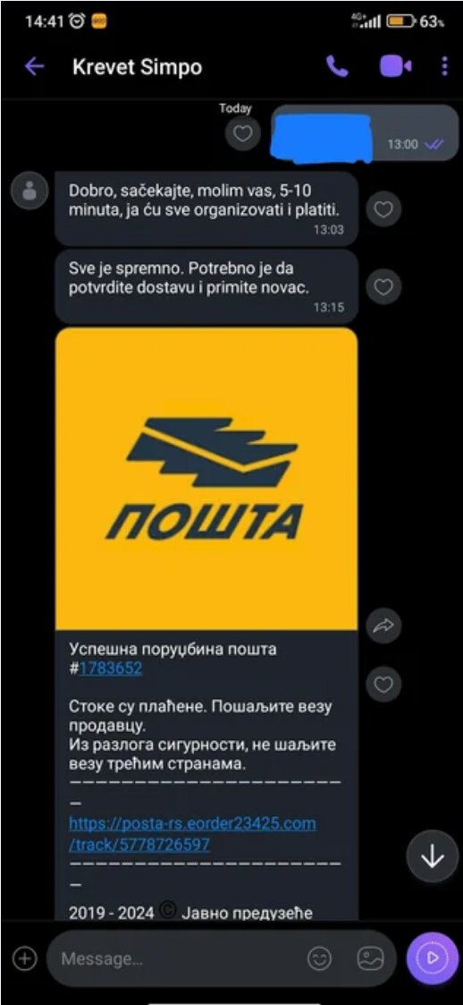 Kupujemprodajem scam javljaju se prodavcima preko vibera sa la nim